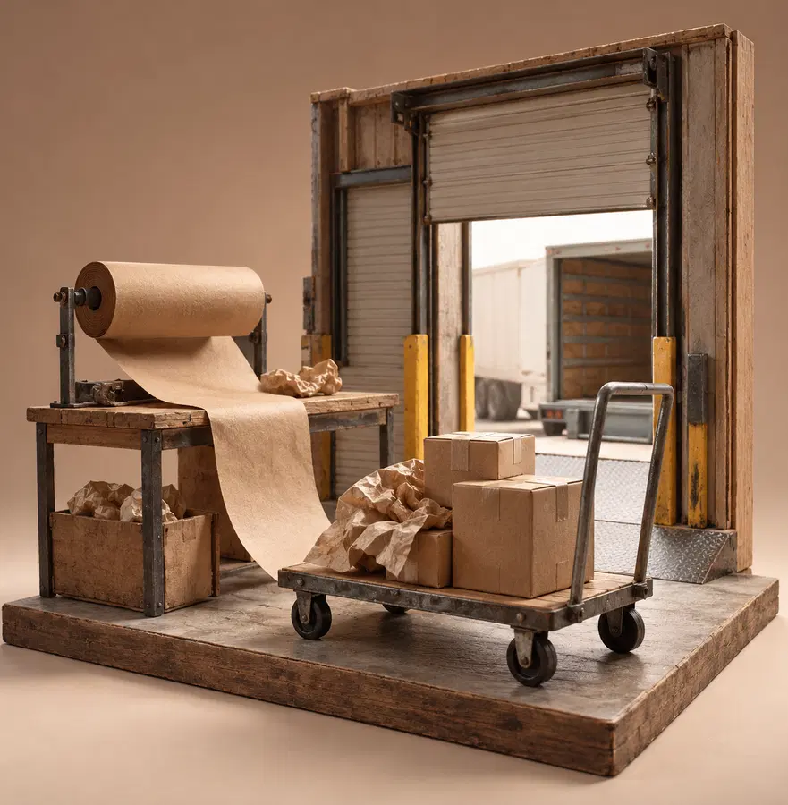 Illustration of distribution businesses equipment and workspace